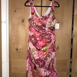 Suzi Chin Multi  Color Side Ruched Dress